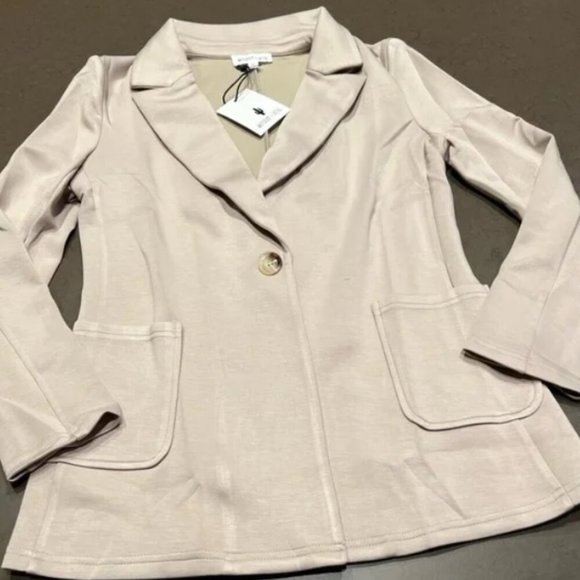 NWT Natasha Lightweight Pocketed Blazer Taupe XS - Picture 1 of 5